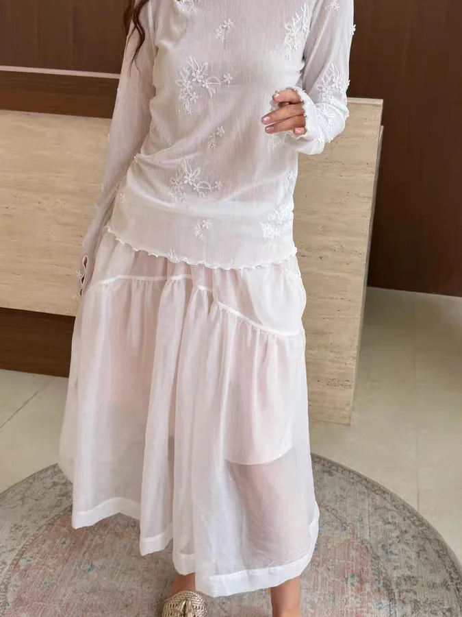Korean Style High Waist A-Line Skirt with Soft Wind Mesh Splicing Cake Skirt Women's Fashion Breathable Polyester Fiber
Korean Style High Waist A-Line Skirt with Soft Wind Mesh Splicing Cake Skirt Women's Fashion Breathable Polyester Fiber