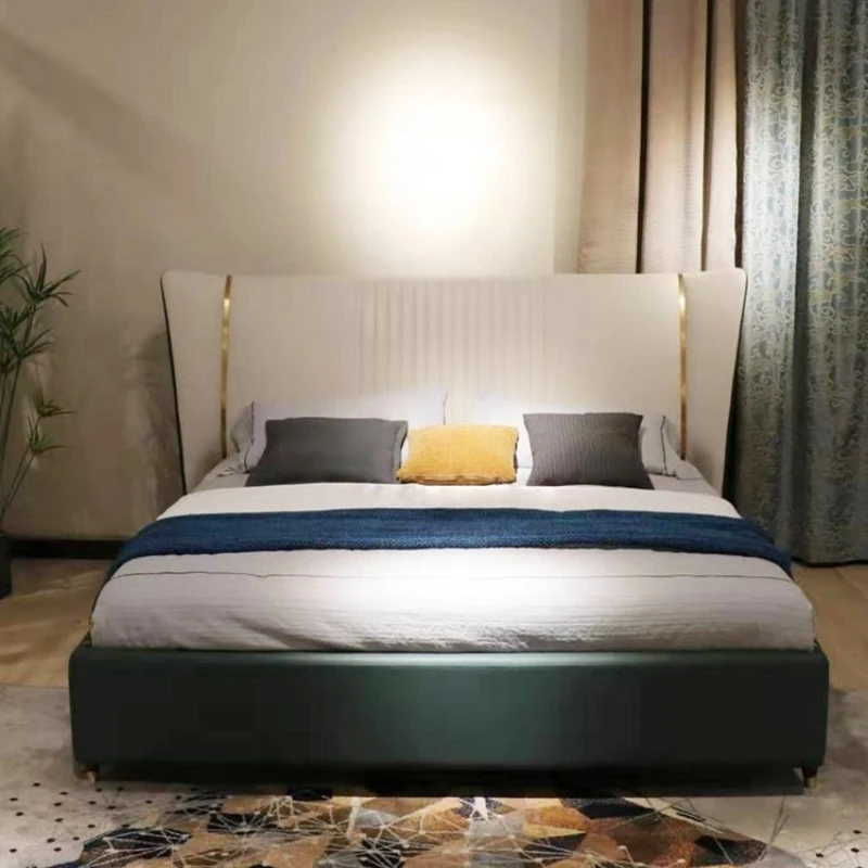 Bed light luxury first layer cowhide master bedroom bed leather soft bag low box double bed
Bed light luxury first layer cowhide master bedroom bed leather soft bag low box double bed