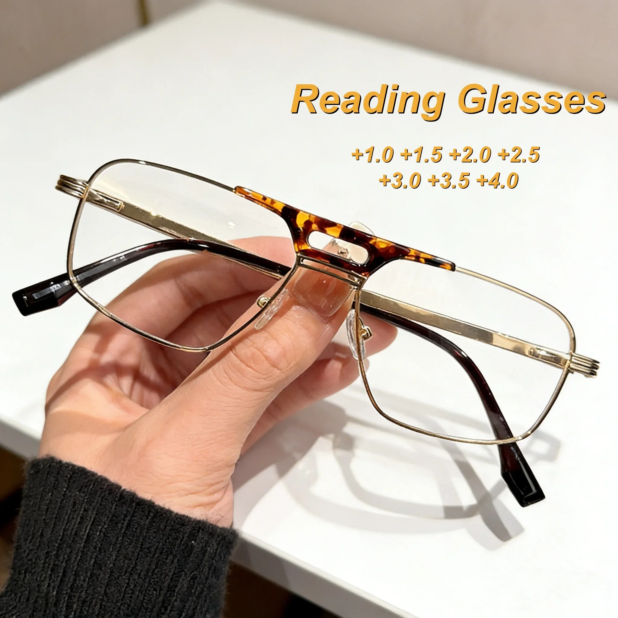 Vintage and Personalized Double Beam Metal Frame Women's Reading Glasses Fashionable and High-quality Anti Blue Light Glasses
Vintage and Personalized Double Beam Metal Frame Women's Reading Glasses Fashionable and High-quality Anti Blue Light Glasses