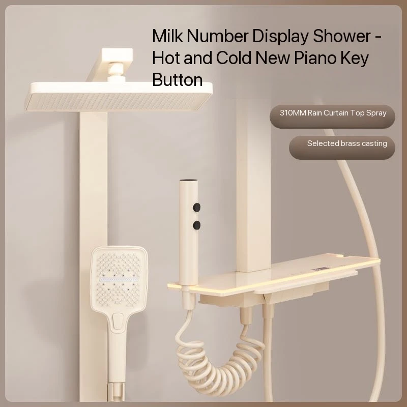 Gray Piano Button Ambient Light Bathroom Shower Full Set Digital Display Shower System Sets Rain Faucets Shower Head
Gray Piano Button Ambient Light Bathroom Shower Full Set Digital Display Shower System Sets Rain Faucets Shower Head