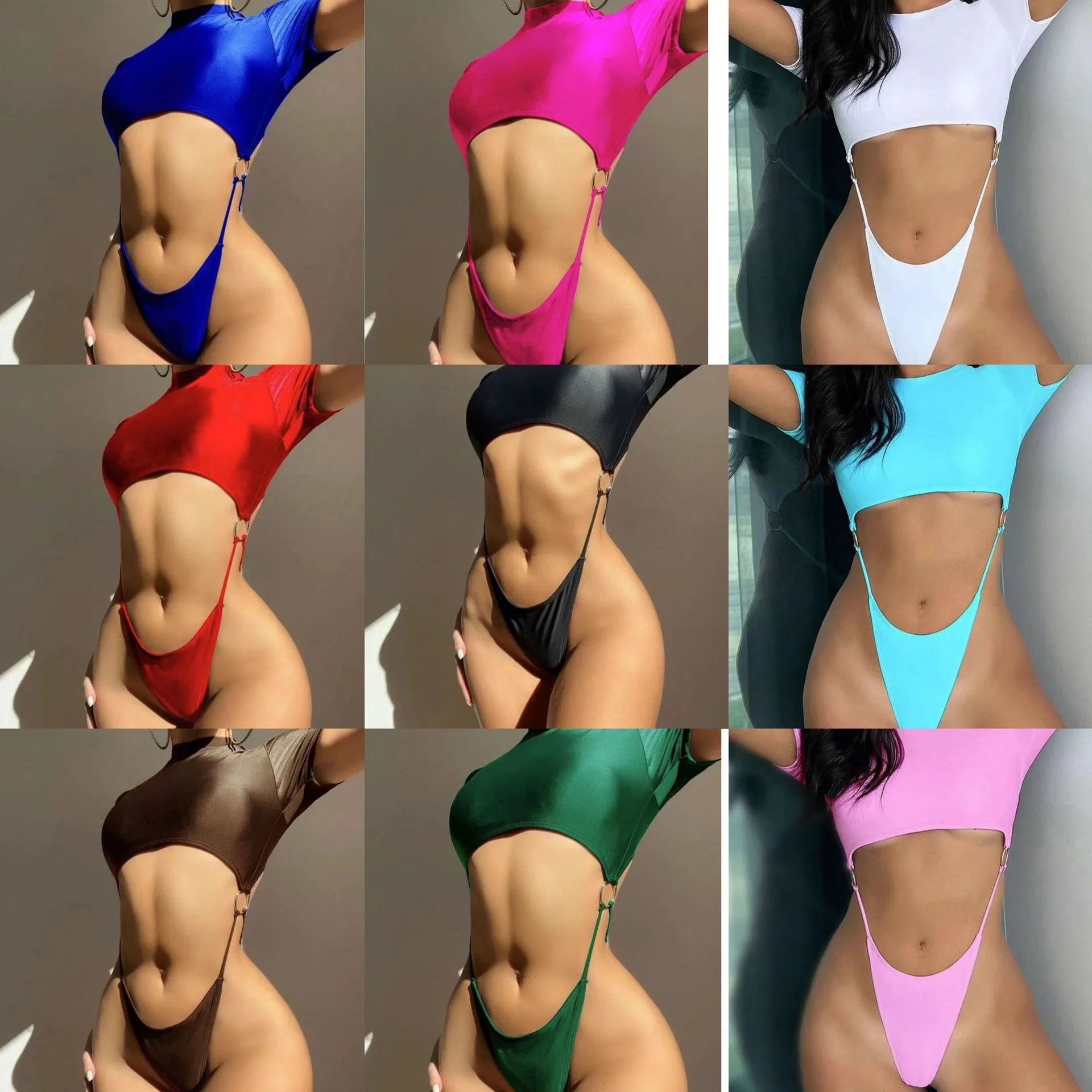 2026 Bikini Woman Sets Cropped Top High Cut Thong Bottom Bikinis Metal Ring Backless Swimsuit Bold Solid Swimwear Beachwear
2026 Bikini Woman Sets Cropped Top High Cut Thong Bottom Bikinis Metal Ring Backless Swimsuit Bold Solid Swimwear Beachwear
