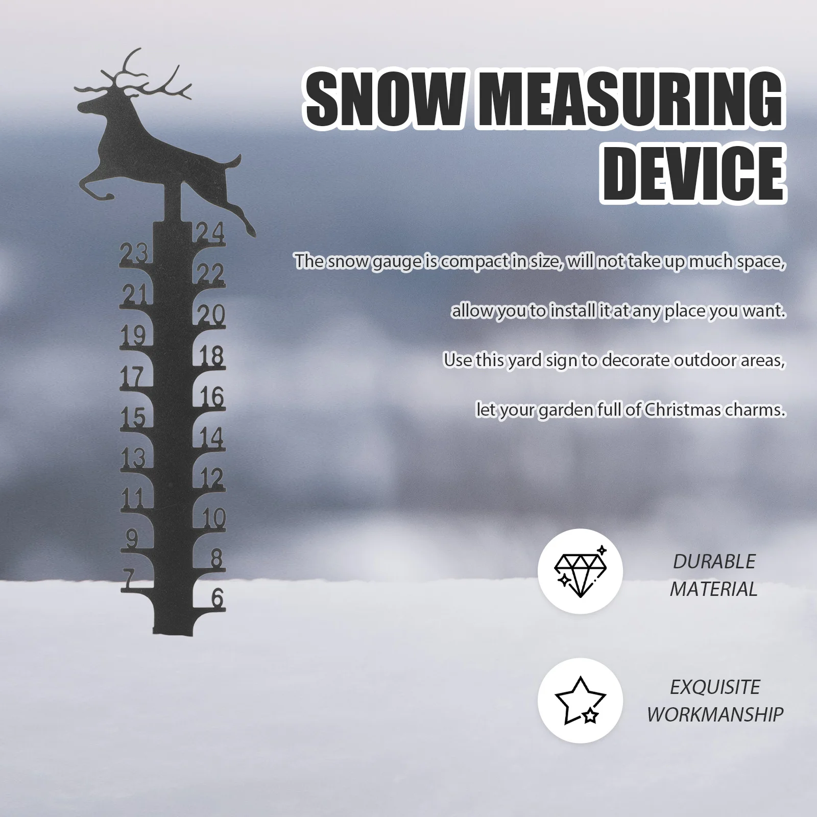 Снегомер для двора, металлический, для рождественского декора, уличные зимние украшения, садовый указатель, знак для двора на Рождество, прибор для измерения снега
Снегомер для двора, металлический, для рождественского декора, уличные зимние украшения, садовый указатель, знак для двора на Рождество, прибор для измерения снега