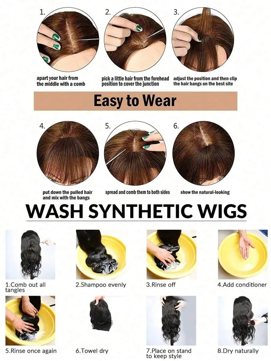 Elegant Straight Synthetic Clip-In Hair Topper With Side Bangs For Women, High-Temp Fiber, Easy Attachment, Natural Look
Elegant Straight Synthetic Clip-In Hair Topper With Side Bangs For Women, High-Temp Fiber, Easy Attachment, Natural Look