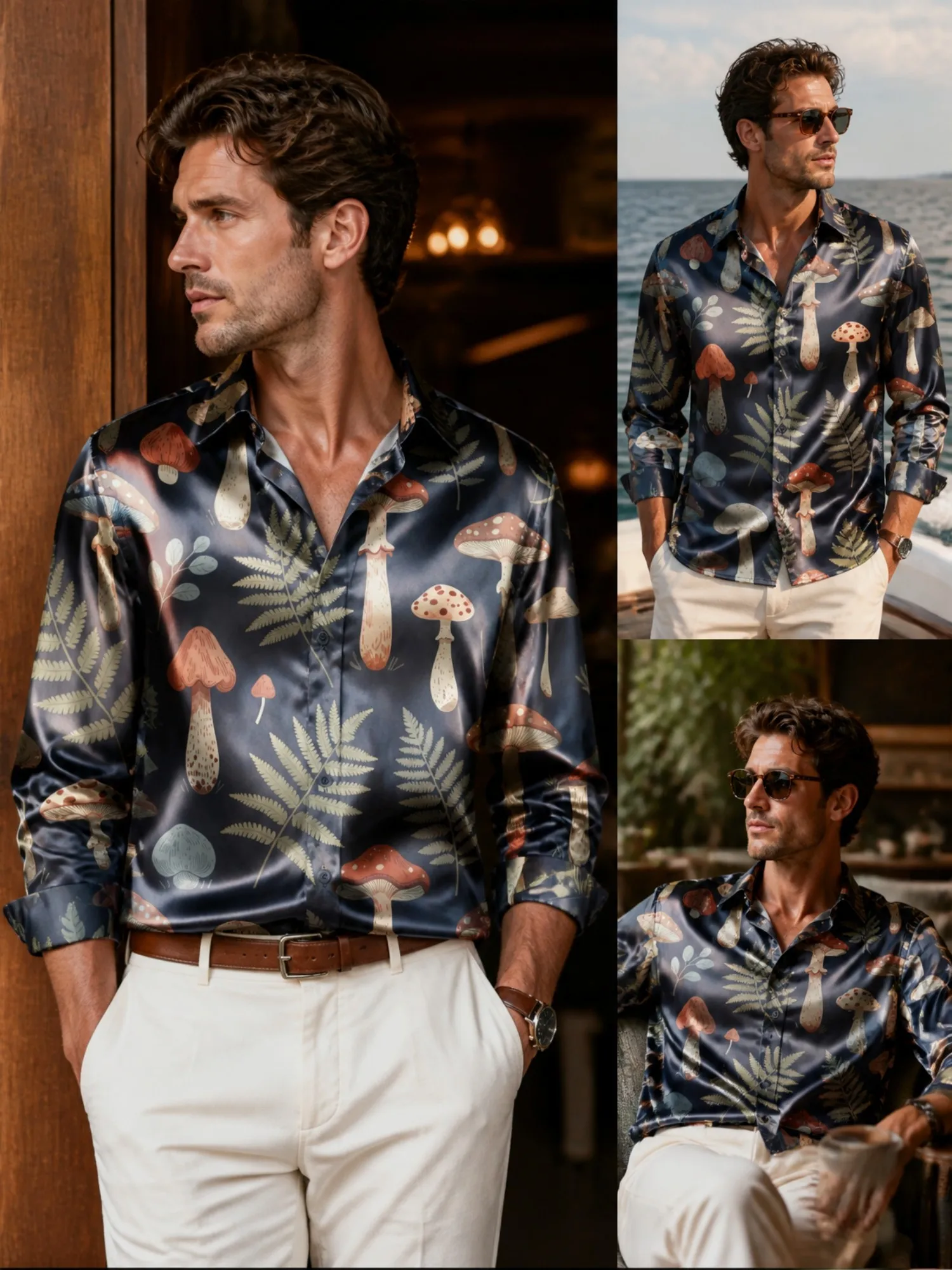 Mens Satin Long Sleeve Button Down Printed Dress Shirt Modern Smooth Fabric Daily For Work Office Commute Business Everyday Wear
Mens Satin Long Sleeve Button Down Printed Dress Shirt Modern Smooth Fabric Daily For Work Office Commute Business Everyday Wear