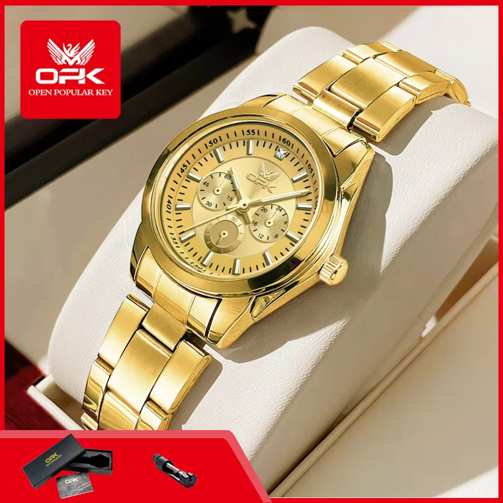 OPK 6018 Original Quartz Wristwatches Steel Strap Waterproof Luminous Elegant Ladies Watches Classic Chronograph Women's Watches
OPK 6018 Original Quartz Wristwatches Steel Strap Waterproof Luminous Elegant Ladies Watches Classic Chronograph Women's Watches