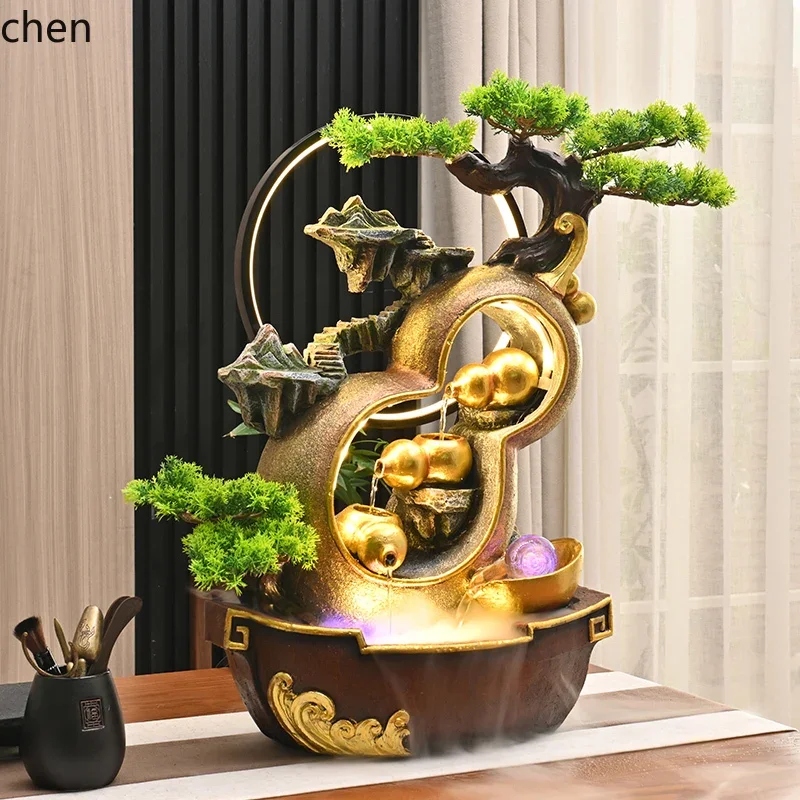 YFY desktop lucky gourd flowing water ornament circulating water feng shui ball decoration
YFY desktop lucky gourd flowing water ornament circulating water feng shui ball decoration
