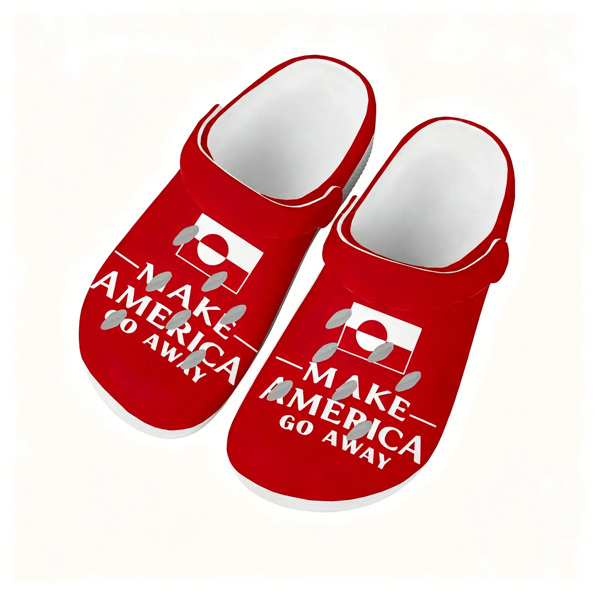 MAKE AMERICA GO AWAY Sandals Mens Women Water Shoes Home Garden Clogs Custom Made Beach Bath Breathable Hole Slippers
MAKE AMERICA GO AWAY Sandals Mens Women Water Shoes Home Garden Clogs Custom Made Beach Bath Breathable Hole Slippers