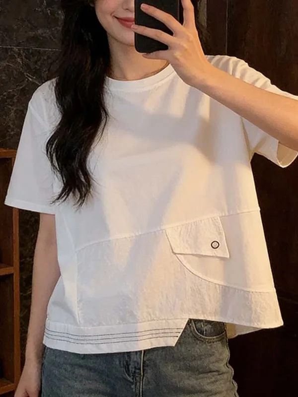 Loose Casual Korean Style Short Sleeve T-Shirt plus Size Summer New Design Skinnifying Versatile Outfit City Commute Breathable
Loose Casual Korean Style Short Sleeve T-Shirt plus Size Summer New Design Skinnifying Versatile Outfit City Commute Breathable