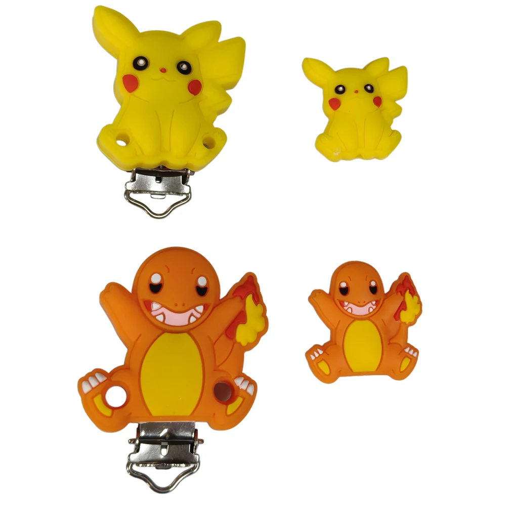 2 шт. один комплект, силиконовый зажим Charmander, фокусные бусины, цепочка для соски, зажимы, игрушки, ювелирные аксессуары
2 шт. один комплект, силиконовый зажим Charmander, фокусные бусины, цепочка для соски, зажимы, игрушки, ювелирные аксессуары