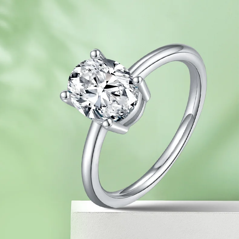 S925 Silver 3CT D Color Moissanite Ring, Simple Oval Lab Grown Diamond Alternative for Women
S925 Silver 3CT D Color Moissanite Ring, Simple Oval Lab Grown Diamond Alternative for Women