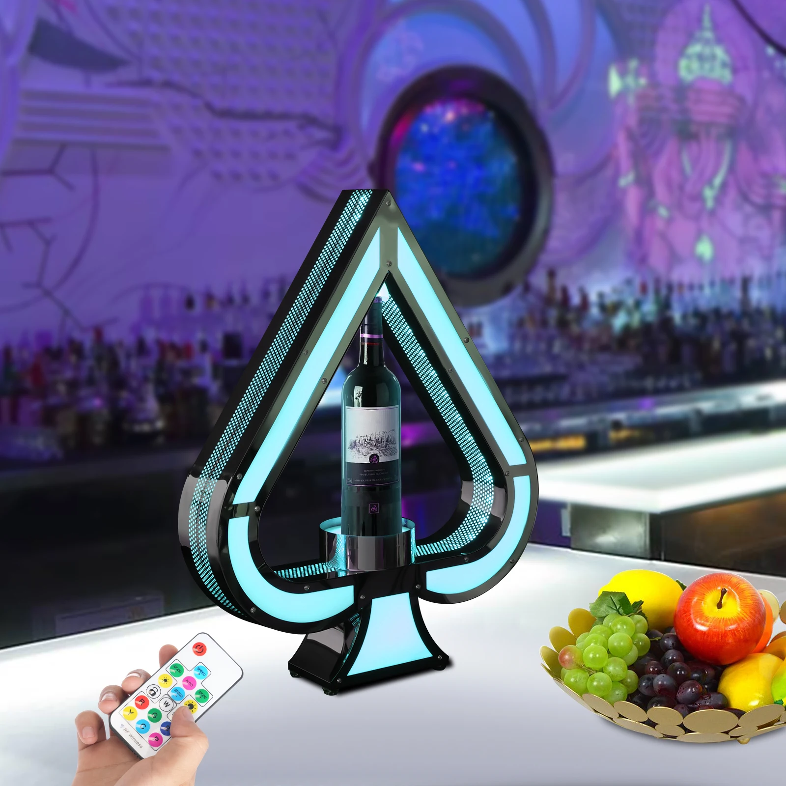 110V LED Lighted Liquor Bottle Display Shelf Champagne Bottle Presenter 7 Colors Champagne Bottle Display Stand
110V LED Lighted Liquor Bottle Display Shelf Champagne Bottle Presenter 7 Colors Champagne Bottle Display Stand