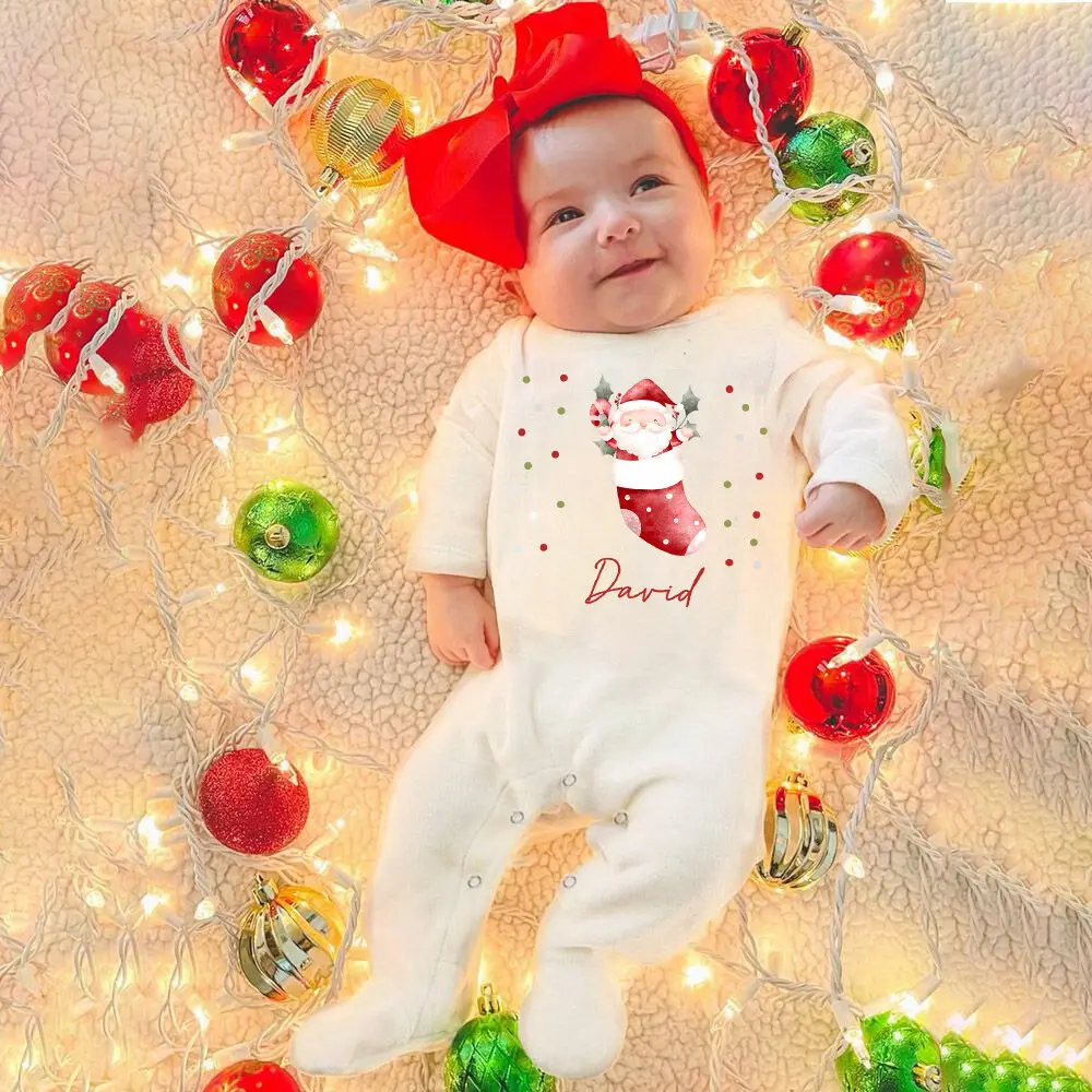 Персонализированные детские первые рождественские комбинезоны с длинными рукавами для малышей, рождественское боди для новорожденных, персонализированная рождественская одежда для малышей
Персонализированные детские первые рождественские комбинезоны с длинными рукавами для малышей, рождественское боди для новорожденных, персонализированная рождественская одежда для малышей