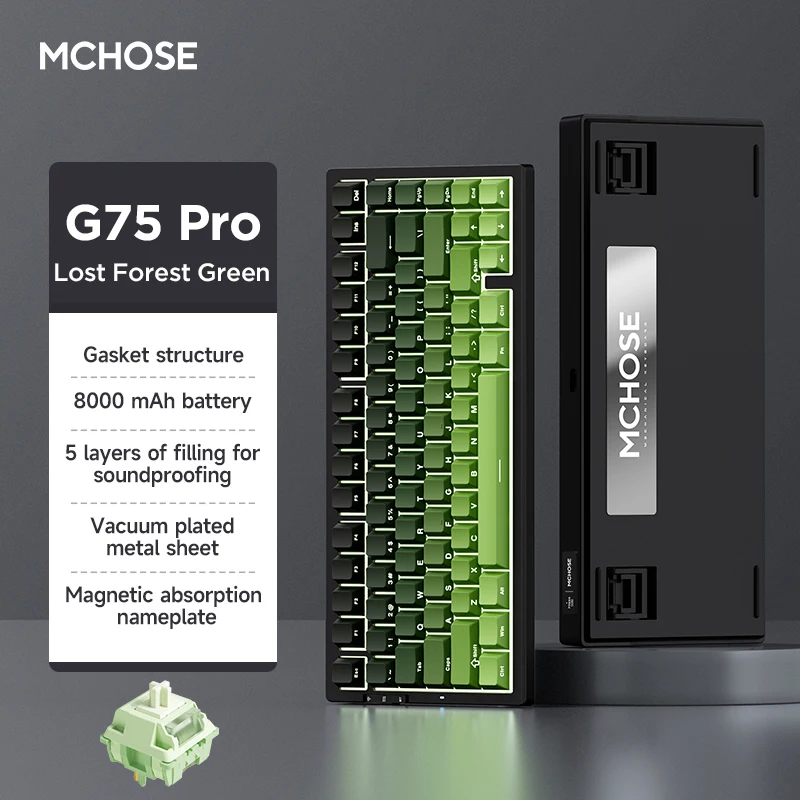 MCHOSE G75 Pro Mechanical Keyboard Customized 8000mAh Tri-mode Wireless Bluetooth RGB Hot Swap PBT Gasket E-sports for PC Gaming
MCHOSE G75 Pro Mechanical Keyboard Customized 8000mAh Tri-mode Wireless Bluetooth RGB Hot Swap PBT Gasket E-sports for PC Gaming