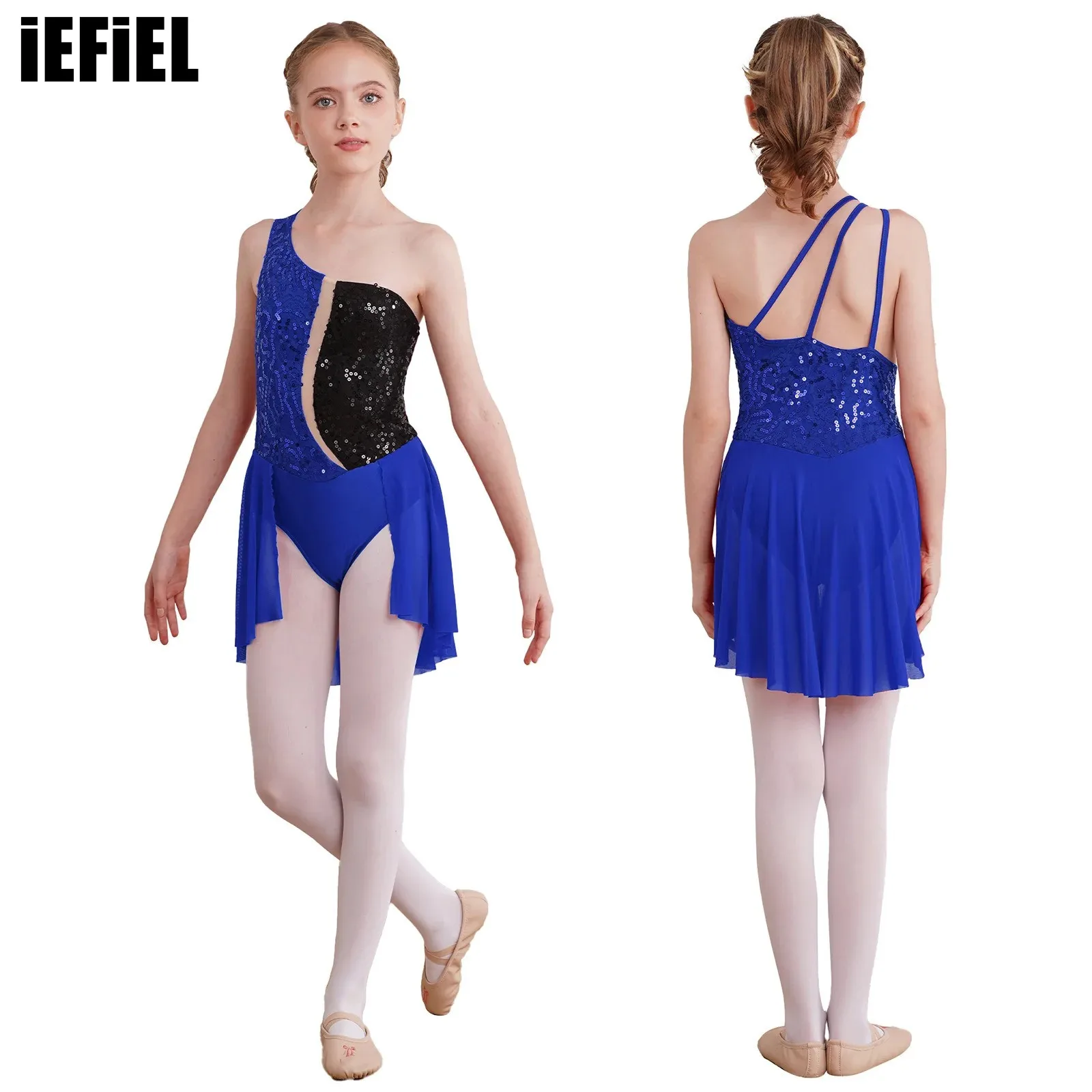 Sequins Kids Girls Ballet Dress Glittery One Shoulder Strappy Back Leotard Dresses for Figure Skating Stage Performance
Sequins Kids Girls Ballet Dress Glittery One Shoulder Strappy Back Leotard Dresses for Figure Skating Stage Performance