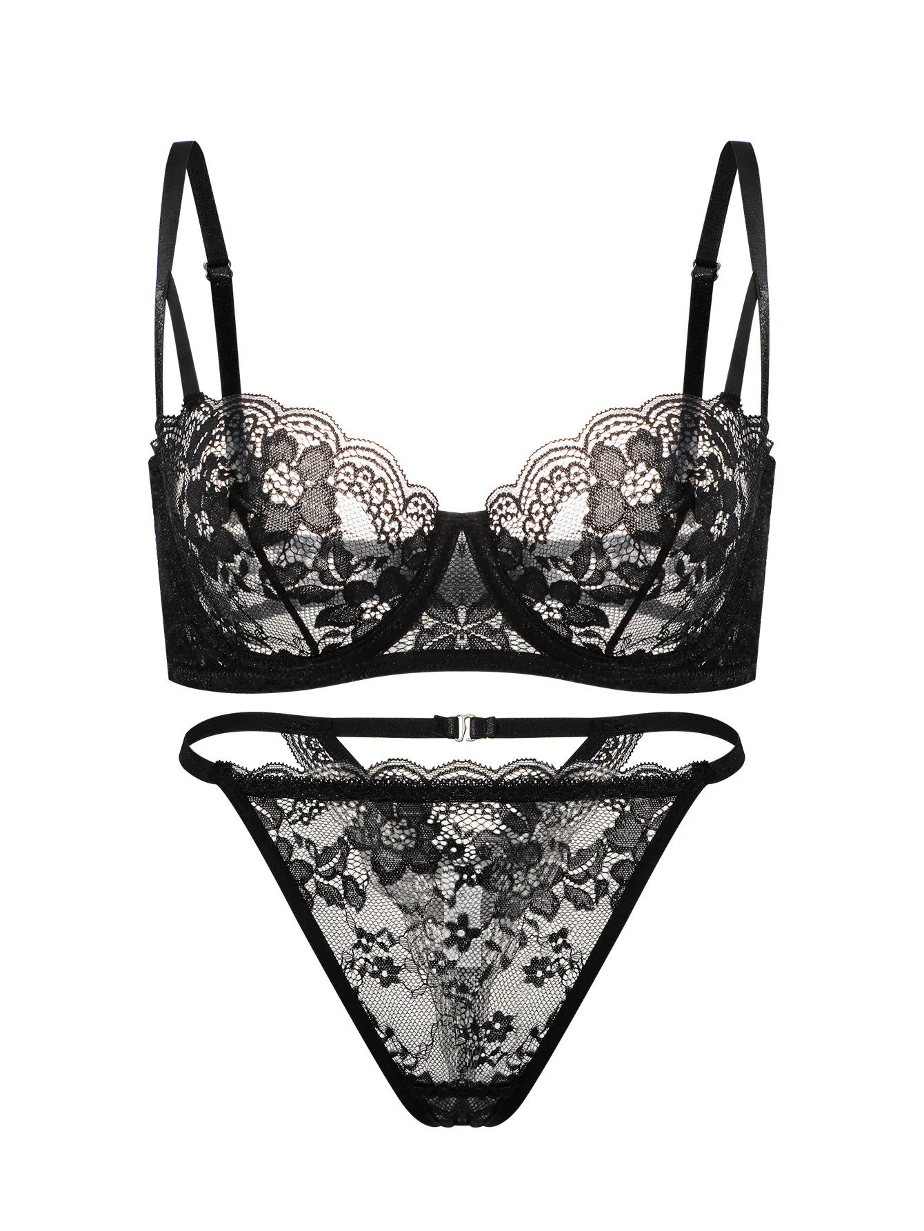 Viomisha Floral Transparent Lingerie Set Underwire Push Up Bra Set Women Underwear Erotic Lace Underwear Bralette&Briefs Set
Viomisha Floral Transparent Lingerie Set Underwire Push Up Bra Set Women Underwear Erotic Lace Underwear Bralette&Briefs Set