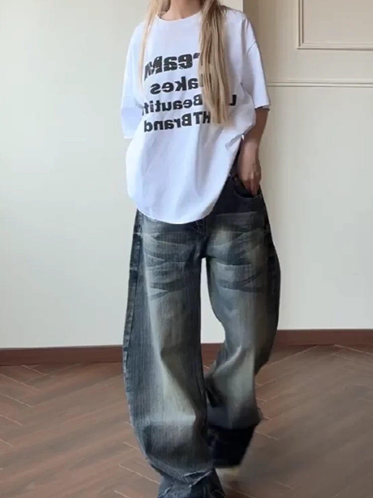 American High Street Style Faded Knife Denim Jeans Women Summer Design Loose Slim Straight Leg Wide Leg Long Pants
American High Street Style Faded Knife Denim Jeans Women Summer Design Loose Slim Straight Leg Wide Leg Long Pants
