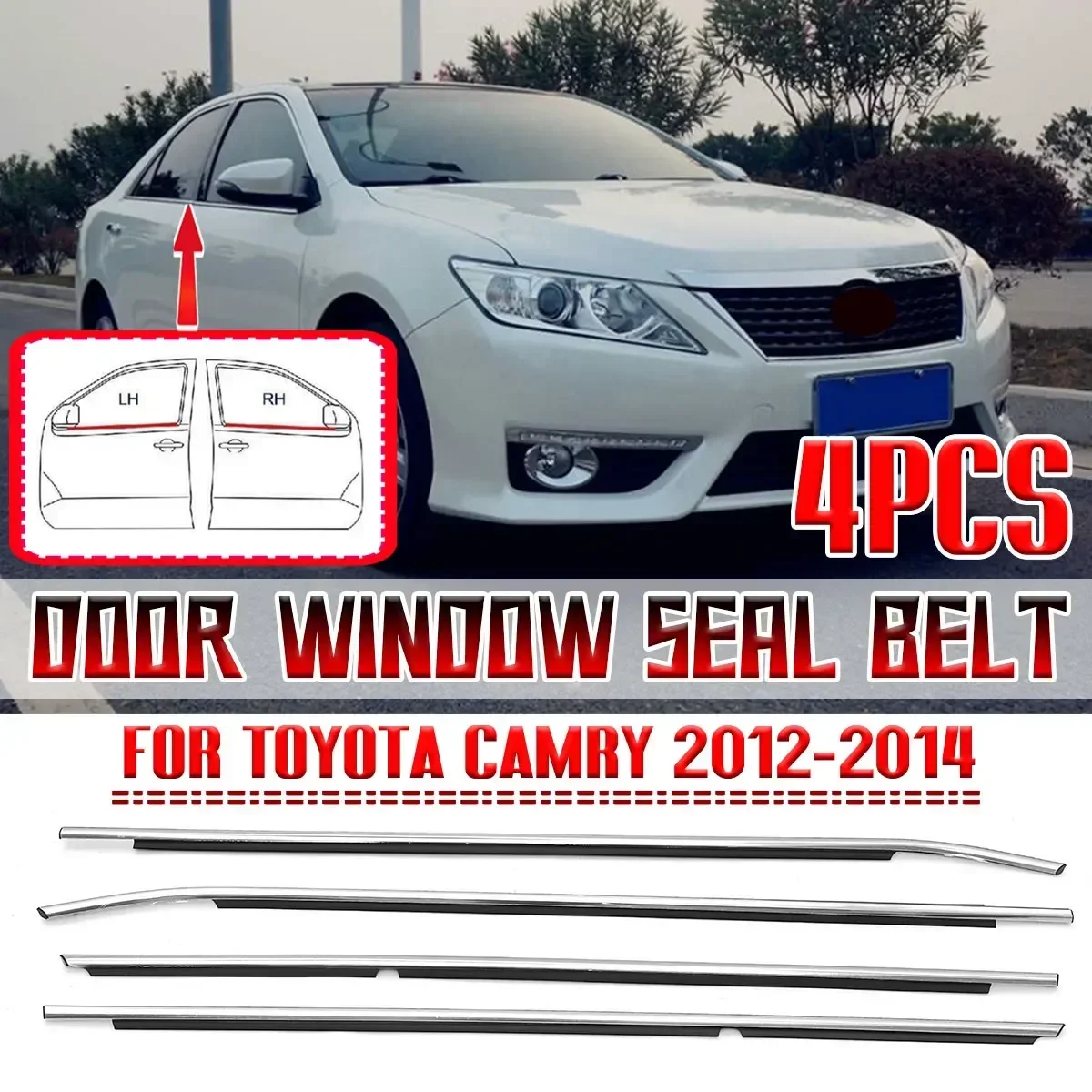 4pcs Car Weatherstrips Window Sealing For Toyota Camry 2006-2014 Door Window Seal Rubber Trim Belt Weather Strips Body Kit
4pcs Car Weatherstrips Window Sealing For Toyota Camry 2006-2014 Door Window Seal Rubber Trim Belt Weather Strips Body Kit