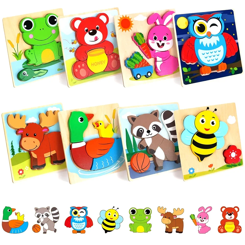 8 Pack Animal Wooden Puzzles Toys For Toddlers Boys Girls, Learning Educational Preschool Christmas Birthday Thanksgiving Gifts
8 Pack Animal Wooden Puzzles Toys For Toddlers Boys Girls, Learning Educational Preschool Christmas Birthday Thanksgiving Gifts
