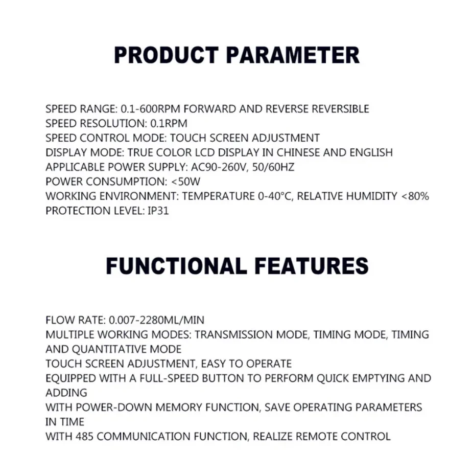 2026 220V 50W Micro peristaltic pump Memory With Silicone Tube For Biologics 0.007-2280ml/min
2026 220V 50W Micro peristaltic pump Memory With Silicone Tube For Biologics 0.007-2280ml/min
