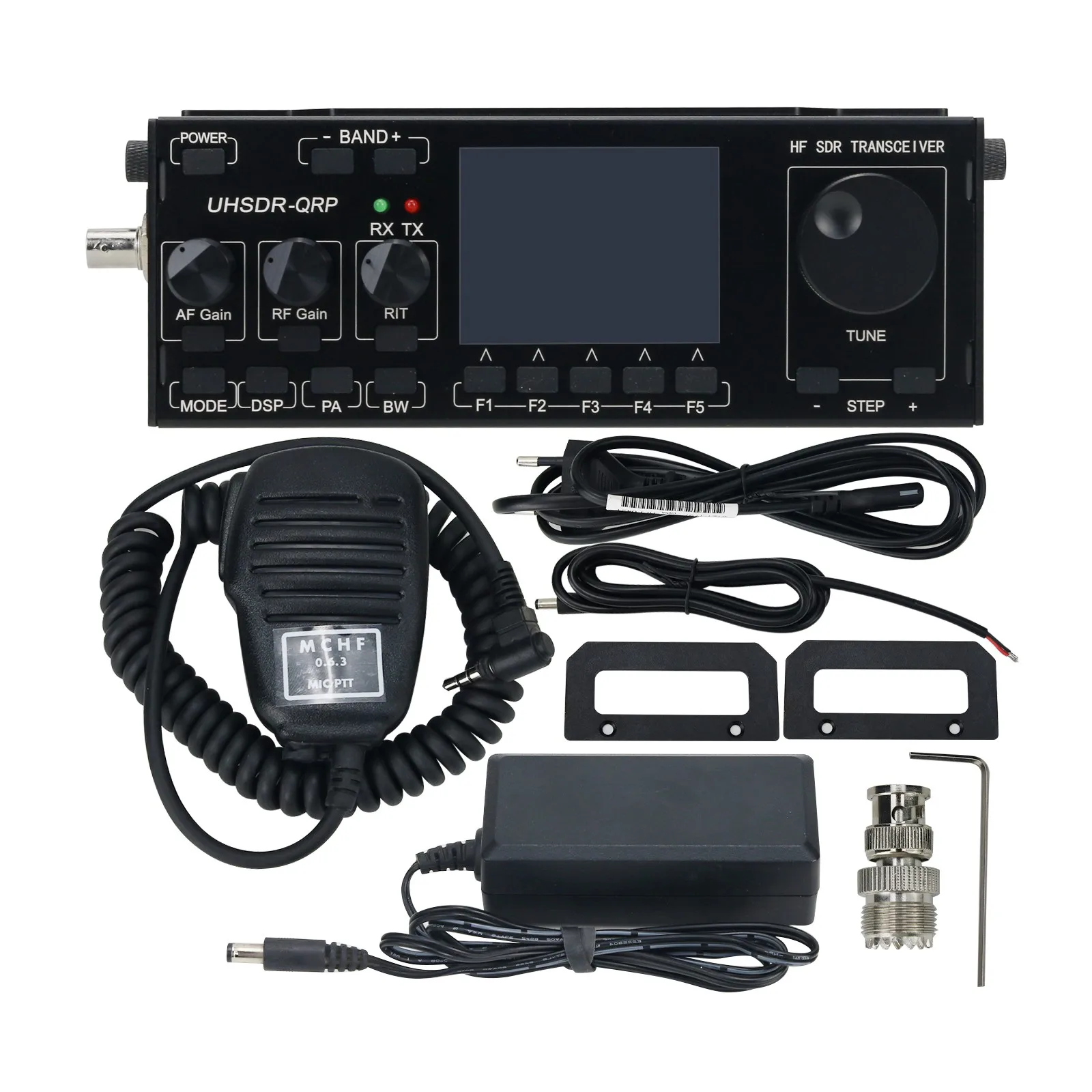 Wishcolor MCHF V0.6.3 HF SDR Transceiver QRP Transceiver Amateur Ham Radio (Transparent /Black Buttons) With power supply + Mic
Wishcolor MCHF V0.6.3 HF SDR Transceiver QRP Transceiver Amateur Ham Radio (Transparent /Black Buttons) With power supply + Mic