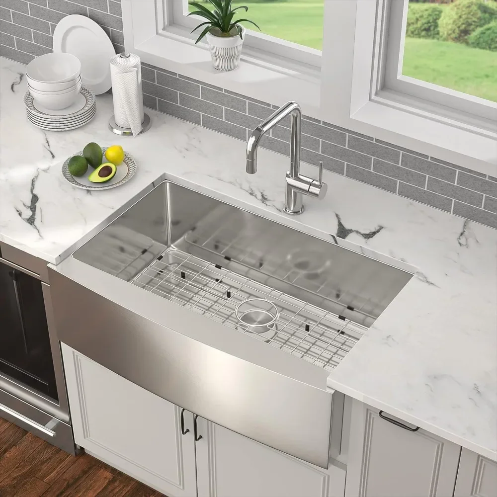 Stainless steel farmhouse sink 36 inch kitchen apron front sink size 16single bowl farm sink basin rounded corner21D x 36W x 10H
Stainless steel farmhouse sink 36 inch kitchen apron front sink size 16single bowl farm sink basin rounded corner21D x 36W x 10H