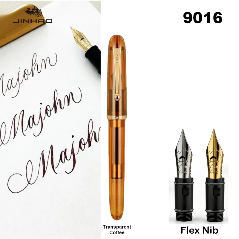 Jinhao 9016 Fountain Pen Acrylic Transparent Color luxury Pens With Majohn Flex Nib Writing Office School Supplies Stationery
Jinhao 9016 Fountain Pen Acrylic Transparent Color luxury Pens With Majohn Flex Nib Writing Office School Supplies Stationery