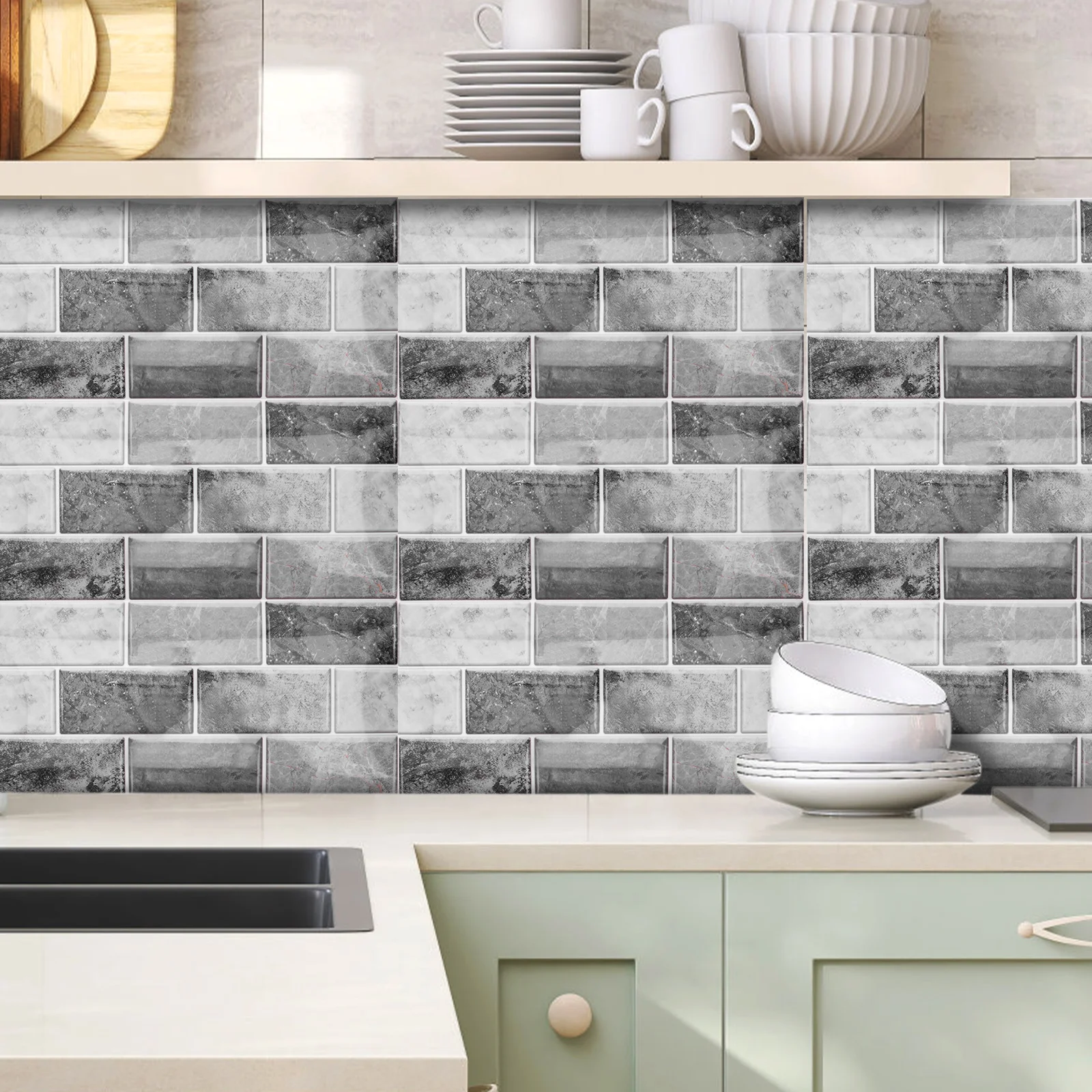 6 Sheets Waterproof Oil Resistant Self Adhesive Tiles Retro 3D Kitchen Backsplash Bathroom Wall Decor PVC Easy Install Vinyl
6 Sheets Waterproof Oil Resistant Self Adhesive Tiles Retro 3D Kitchen Backsplash Bathroom Wall Decor PVC Easy Install Vinyl