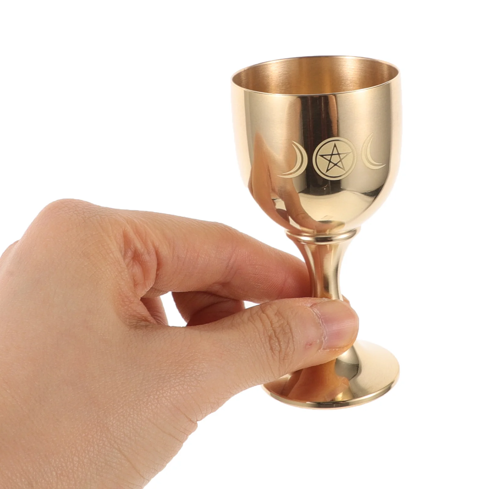 Brass Altar Cup Vintage Pentagram Design Multi-Use Holy Water Communion Cup Decorative Brass Goblet for Church Home Offering 
Brass Altar Cup Vintage Pentagram Design Multi-Use Holy Water Communion Cup Decorative Brass Goblet for Church Home Offering