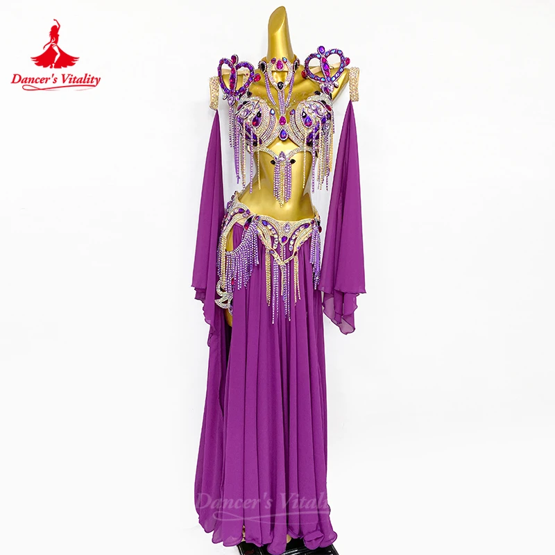 Belly Dance Performance Costumes Set Stones Bra+belt+skirt+arms+necklace 5pcs Oriental Dance Clothing Belly Dancing Outfit Wear
Belly Dance Performance Costumes Set Stones Bra+belt+skirt+arms+necklace 5pcs Oriental Dance Clothing Belly Dancing Outfit Wear