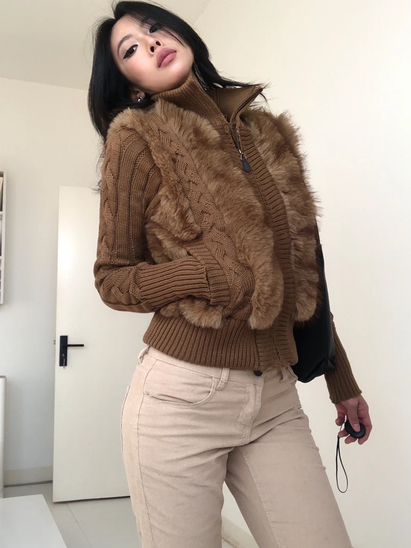 Ретро-американский свитер-пальто с высоким воротником на молнии, из мягкой полиэстеровой ткани, с эффектом витого шва, в стиле «Spicy Girl», с имитацией меха, экологичный, длинный, S...
Ретро-американский свитер-пальто с высоким воротником на молнии, из мягкой полиэстеровой ткани, с эффектом витого шва, в стиле «Spicy Girl», с имитацией меха, экологичный, длинный, S...