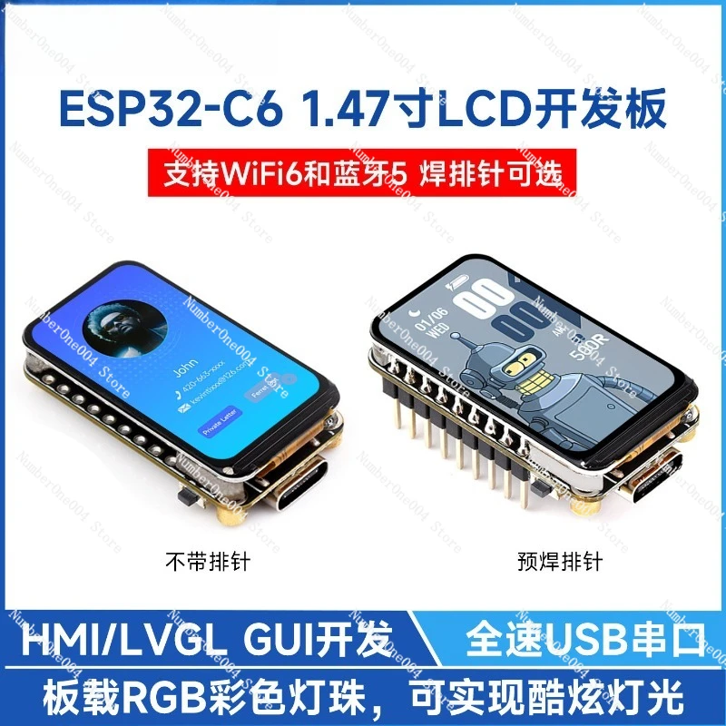 Плата для разработки Esp32-c6 с 1,47-дюймовым ЖК-экраном, Wi-Fi 6/Bluetooth 5, встроенными RGB-светодиодами
Плата для разработки Esp32-c6 с 1,47-дюймовым ЖК-экраном, Wi-Fi 6/Bluetooth 5, встроенными RGB-светодиодами