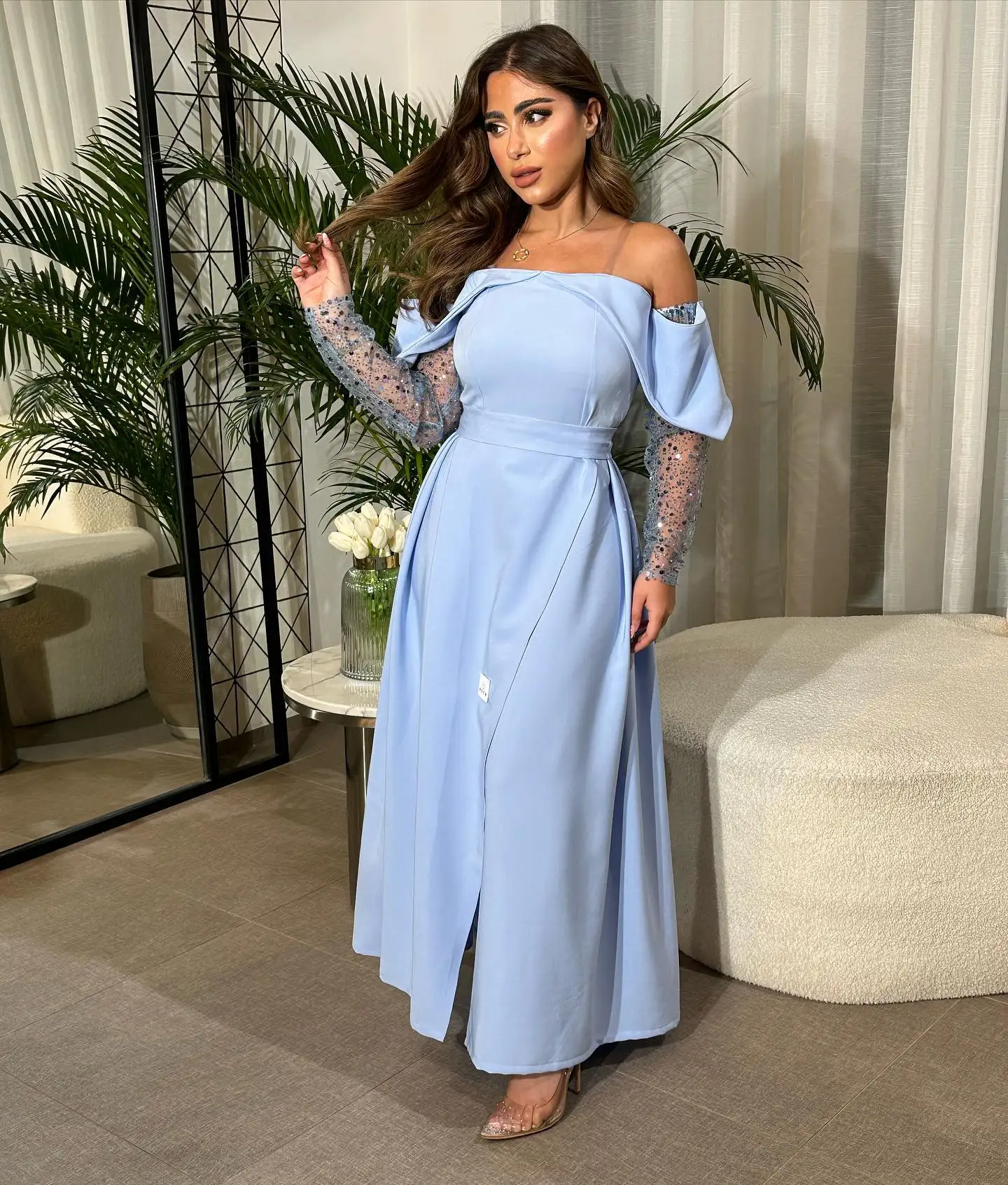 Customized Exquisite Jersey Blue Evening Dresses Modern Sequined Strapless Party Dress Fashion Off the Shoulder Vestido De Noche
Customized Exquisite Jersey Blue Evening Dresses Modern Sequined Strapless Party Dress Fashion Off the Shoulder Vestido De Noche
