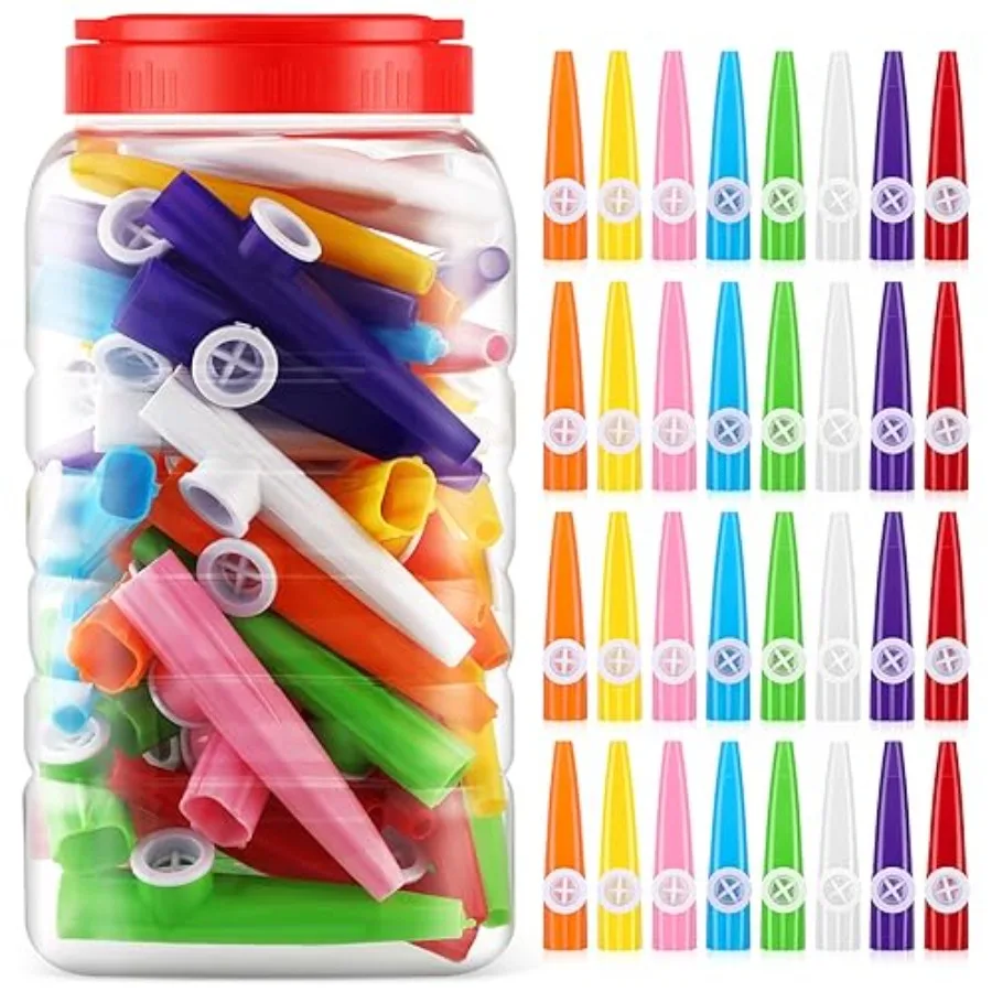 50 Pcs Plastic Kazoos Bulk with Bottle, Colorful Kazoo Musical Instrument for,Good Companion for Guitar Violin Piano Keyboard U
50 Pcs Plastic Kazoos Bulk with Bottle, Colorful Kazoo Musical Instrument for,Good Companion for Guitar Violin Piano Keyboard U