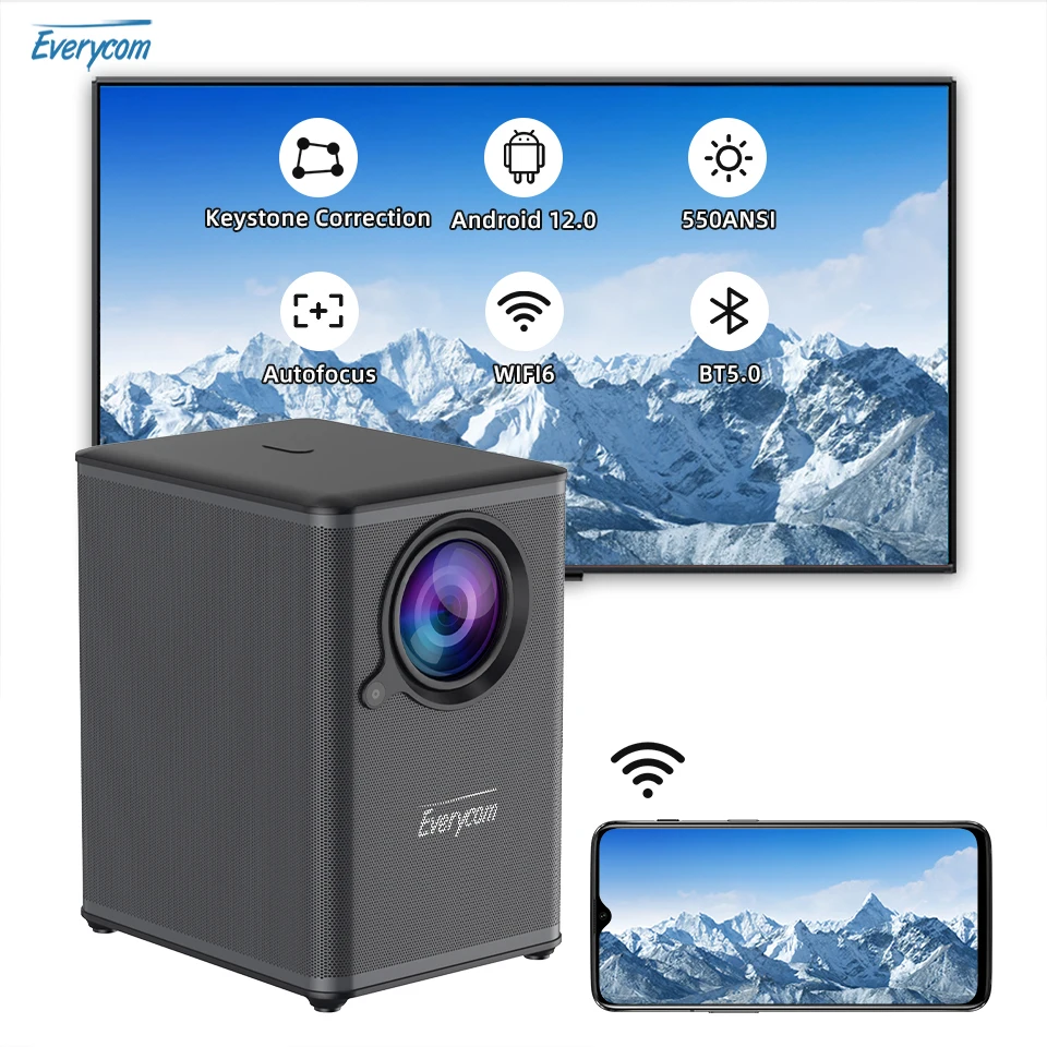 Everycom H6 MAX 1080P Mini Projector Dual WiFi Full Enclosure 4K 1080P For Android 12 Operating Portable Home Theater Projector
Everycom H6 MAX 1080P Mini Projector Dual WiFi Full Enclosure 4K 1080P For Android 12 Operating Portable Home Theater Projector