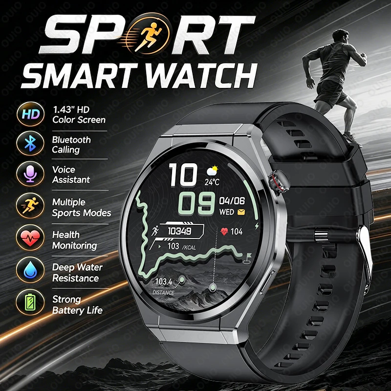 sports smart watch multi-sport mode voice assistant 1.43 HD screen wireless call health monitoring men's and women's smart watch
sports smart watch multi-sport mode voice assistant 1.43 HD screen wireless call health monitoring men's and women's smart watch