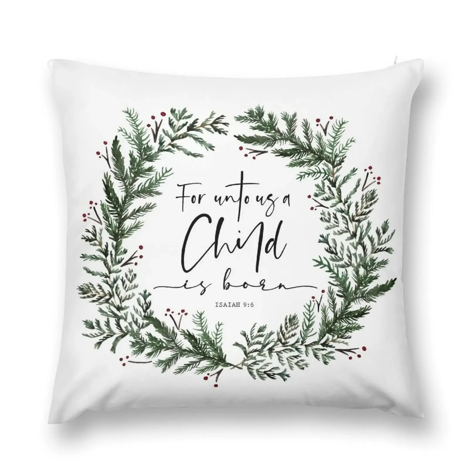 Unto us a Child is Born pine wreath Throw Pillow Embroidered Cushion Cover christmas pillowcases Pillow Case Christmas pillow
Unto us a Child is Born pine wreath Throw Pillow Embroidered Cushion Cover christmas pillowcases Pillow Case Christmas pillow