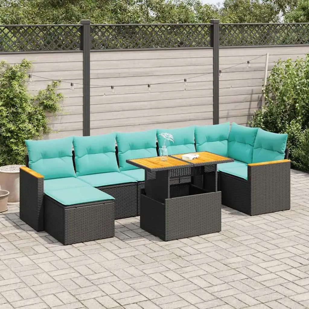 7 Piece Outdoor Patio Sofa Set Cushioned Black Rattan Acacia Furniture Garden Lounge
7 Piece Outdoor Patio Sofa Set Cushioned Black Rattan Acacia Furniture Garden Lounge