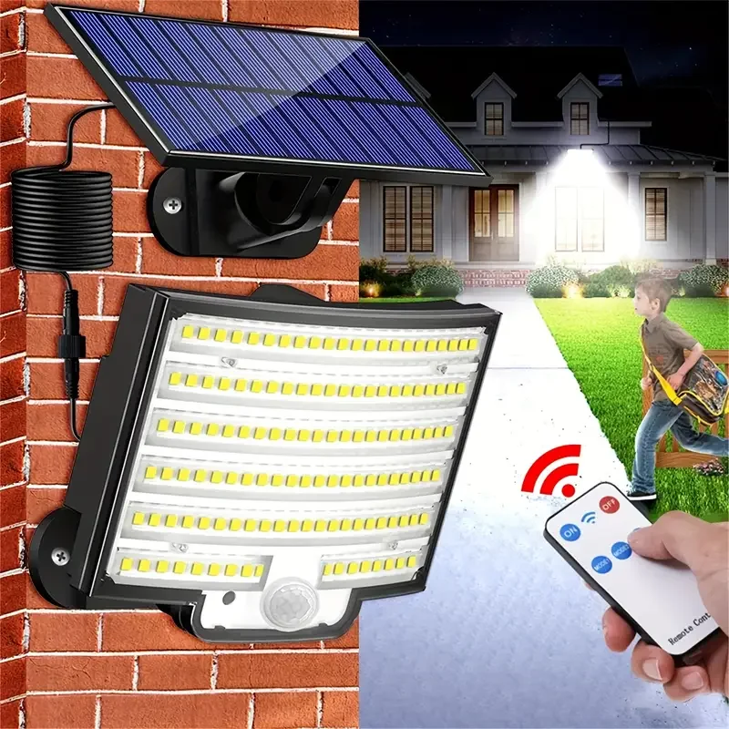 252LEDs Solar Outdoor Street Lamp, Solar Motion Sensor Security Lamp with 16.4FT Cable, 3 Modes, IP65 Waterproof for Garden Yard
252LEDs Solar Outdoor Street Lamp, Solar Motion Sensor Security Lamp with 16.4FT Cable, 3 Modes, IP65 Waterproof for Garden Yard