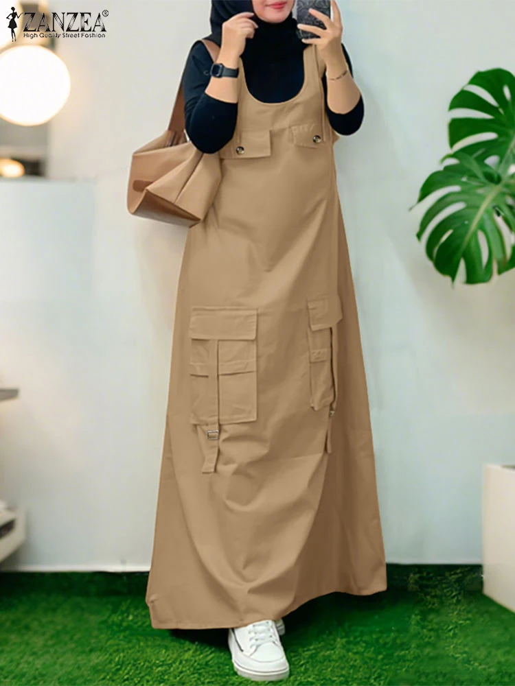 ZANZEA Woman Islamic Hijab Overall Dress Solid 2025 Summer Workwear Loose Casual Pinafore Dresses Muslim Fashion Robes Femme
ZANZEA Woman Islamic Hijab Overall Dress Solid 2025 Summer Workwear Loose Casual Pinafore Dresses Muslim Fashion Robes Femme
