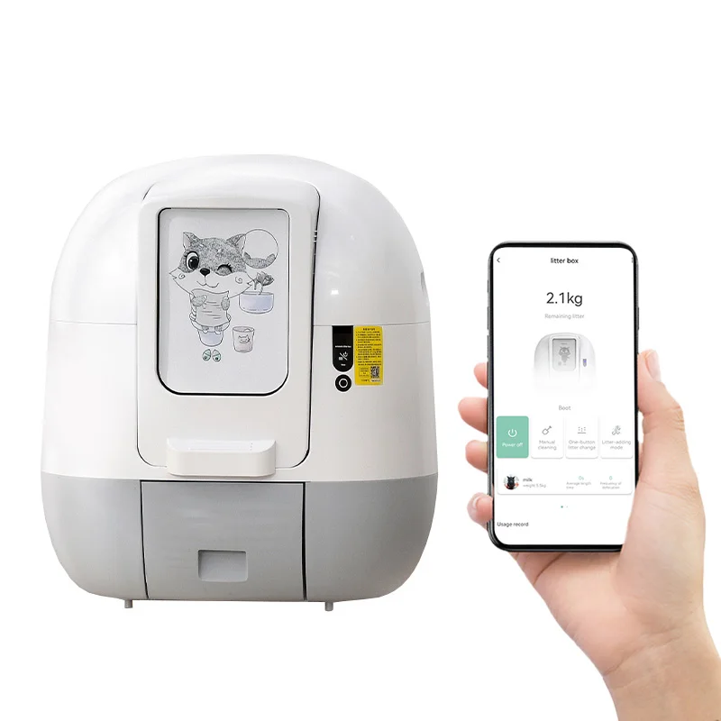 Automatic Cat Litter Box APP Remote Control Self Cleaning Cat Litter Box Alerts Odor Suppression, Disassembly for Multiple Cats
Automatic Cat Litter Box APP Remote Control Self Cleaning Cat Litter Box Alerts Odor Suppression, Disassembly for Multiple Cats