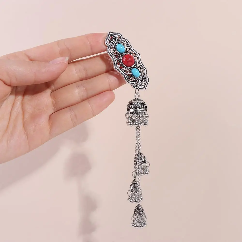Vintage Turquoise Tassel Bell Hair Clip Crystal Elegant Ethnic Style Hairpin Pearl Headdress Chinese Style Hair Accessories
Vintage Turquoise Tassel Bell Hair Clip Crystal Elegant Ethnic Style Hairpin Pearl Headdress Chinese Style Hair Accessories