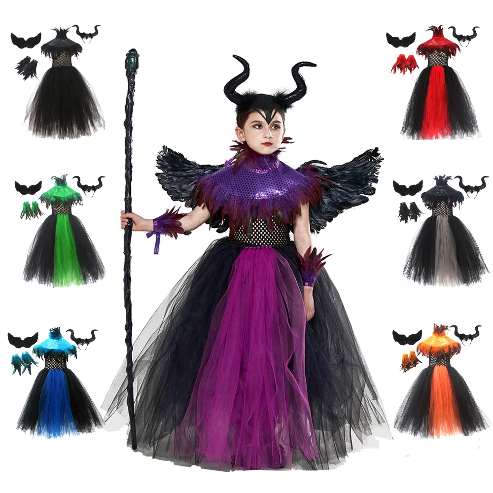 2023 Halloween Girl Sequin Witch Cosplay Costumes Kids Black Evil Coser with Feather Witch Long Dress Cosplay Role Playing Dress
2023 Halloween Girl Sequin Witch Cosplay Costumes Kids Black Evil Coser with Feather Witch Long Dress Cosplay Role Playing Dress