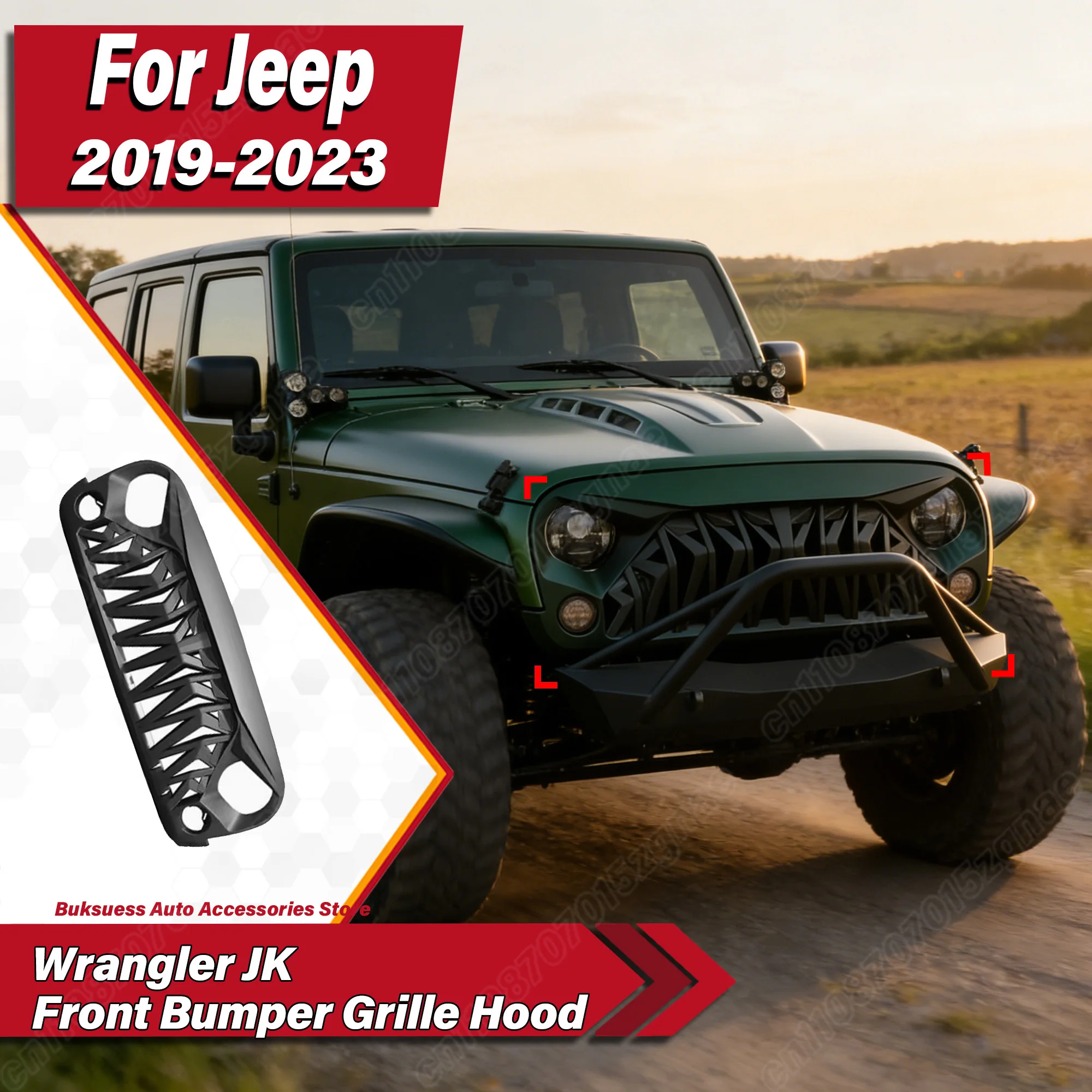 For Jeep Wrangler JK 2019 2020 2021 2022 2023 Auto Shark Style Front Bumper Grille Hood Car Radiator Protective Cover Body Kit
For Jeep Wrangler JK 2019 2020 2021 2022 2023 Auto Shark Style Front Bumper Grille Hood Car Radiator Protective Cover Body Kit