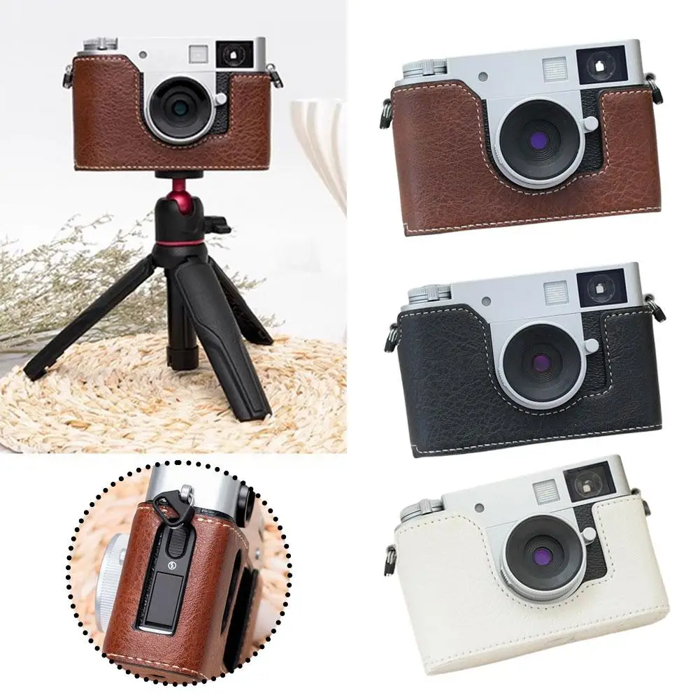 Кожаная сумка для переноски камеры, чехол для хранения Fuji X-half, быстросъемный защитный чехол с аксессуарами для плечевого ремня на запястье 
Кожаная сумка для переноски камеры, чехол для хранения Fuji X-half, быстросъемный защитный чехол с аксессуарами для плечевого ремня на запястье