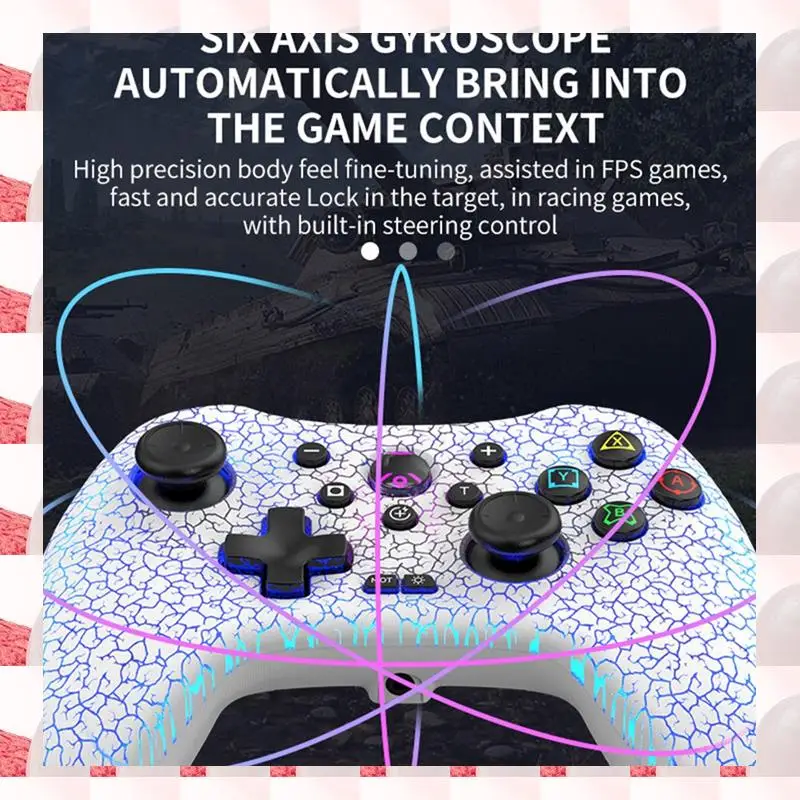 ABGN Wireless Game Console For Switch/Android/Ios/Pc 6-Axis Gyro High Precision Joystick Rgb Lighting Bluetooth Gamepad Durable
ABGN Wireless Game Console For Switch/Android/Ios/Pc 6-Axis Gyro High Precision Joystick Rgb Lighting Bluetooth Gamepad Durable