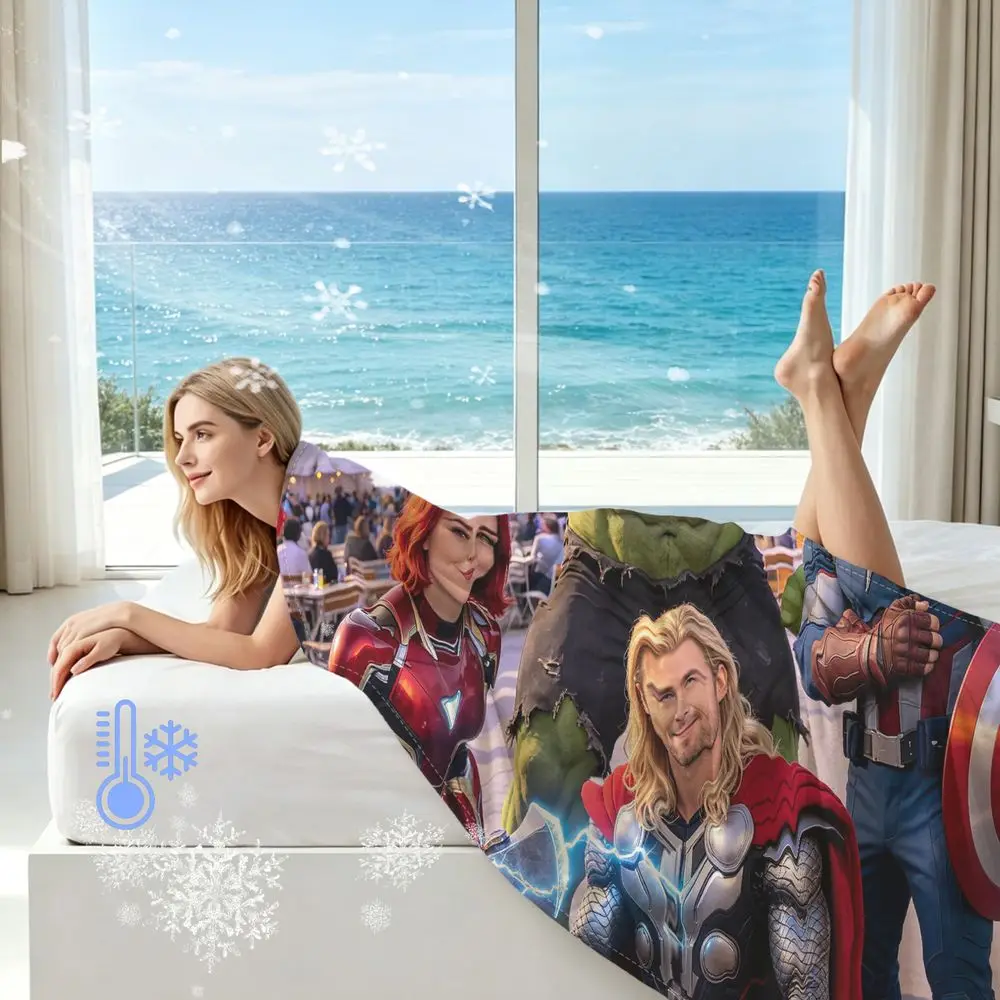 Q-MAX 0.3 Cooling Summer Throw Blanket Marvel Avengers Thor Captain America Print Moisture Wicking Ice Cool Sofa Bed Decor
Q-MAX 0.3 Cooling Summer Throw Blanket Marvel Avengers Thor Captain America Print Moisture Wicking Ice Cool Sofa Bed Decor