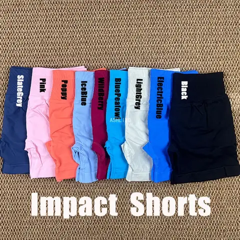 Impact Shorts Seamless Shorts 4.5 Gym Shorts Women Fitness Sports Low Ribbed Band Workout Scrunch Butt Yoga Booty Running Pants