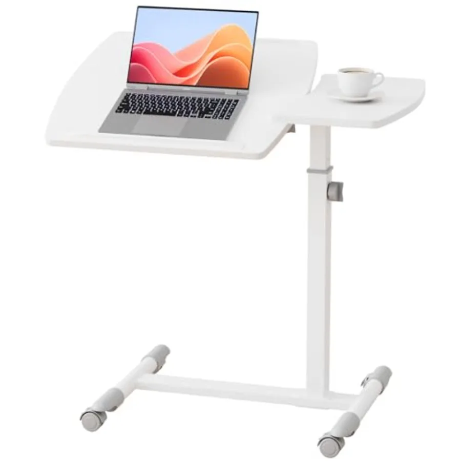 Mobile Small Standing Desk for home office use, white plastic and steel, height-adjustable tiltable sit-stand portable rolling
Mobile Small Standing Desk for home office use, white plastic and steel, height-adjustable tiltable sit-stand portable rolling