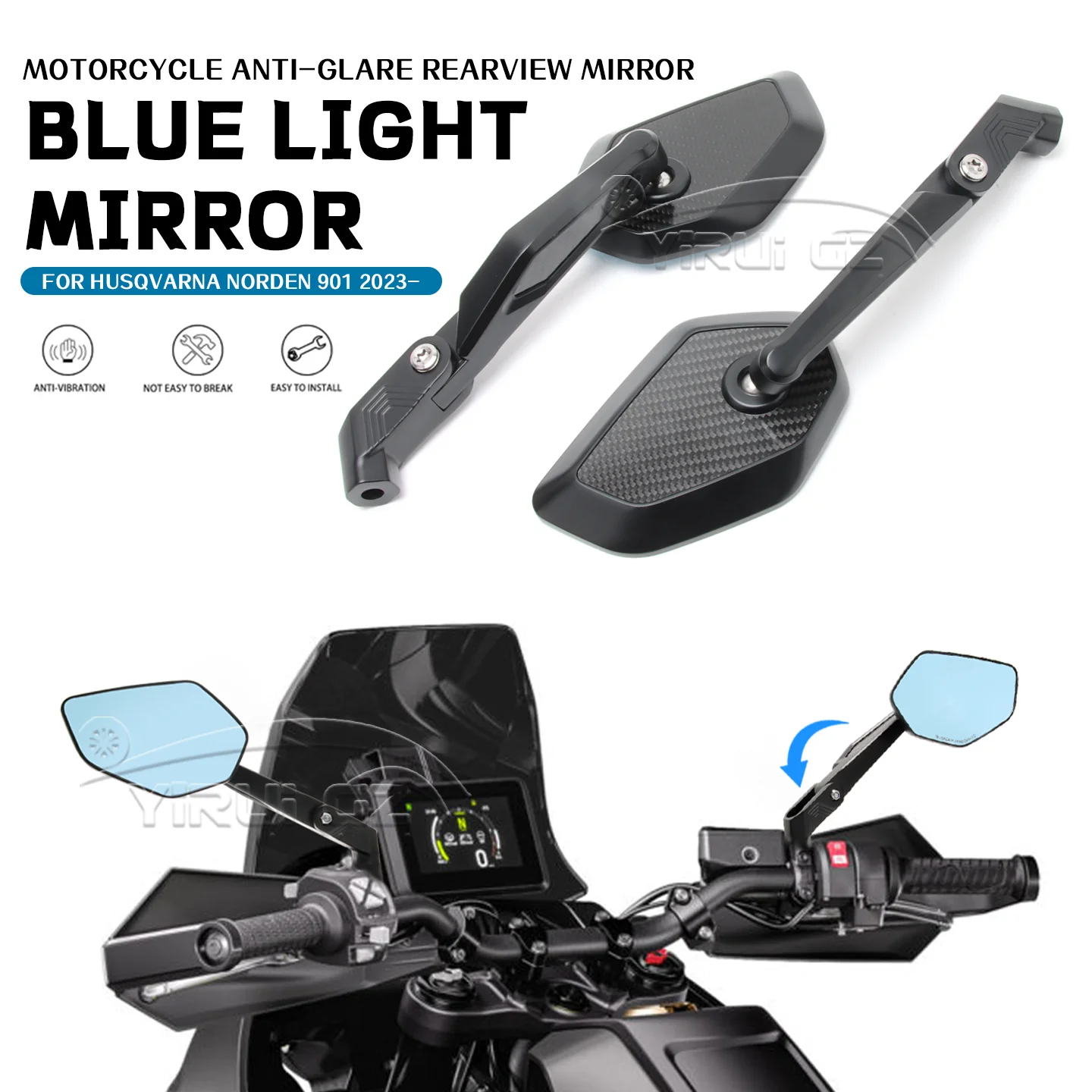 Motorcycle rearview mirror Blue light anti-glare mirror Foldable mirror rod Rearview Side Mirror FOR Husqvarna Norden 901 2023-
Motorcycle rearview mirror Blue light anti-glare mirror Foldable mirror rod Rearview Side Mirror FOR Husqvarna Norden 901 2023-