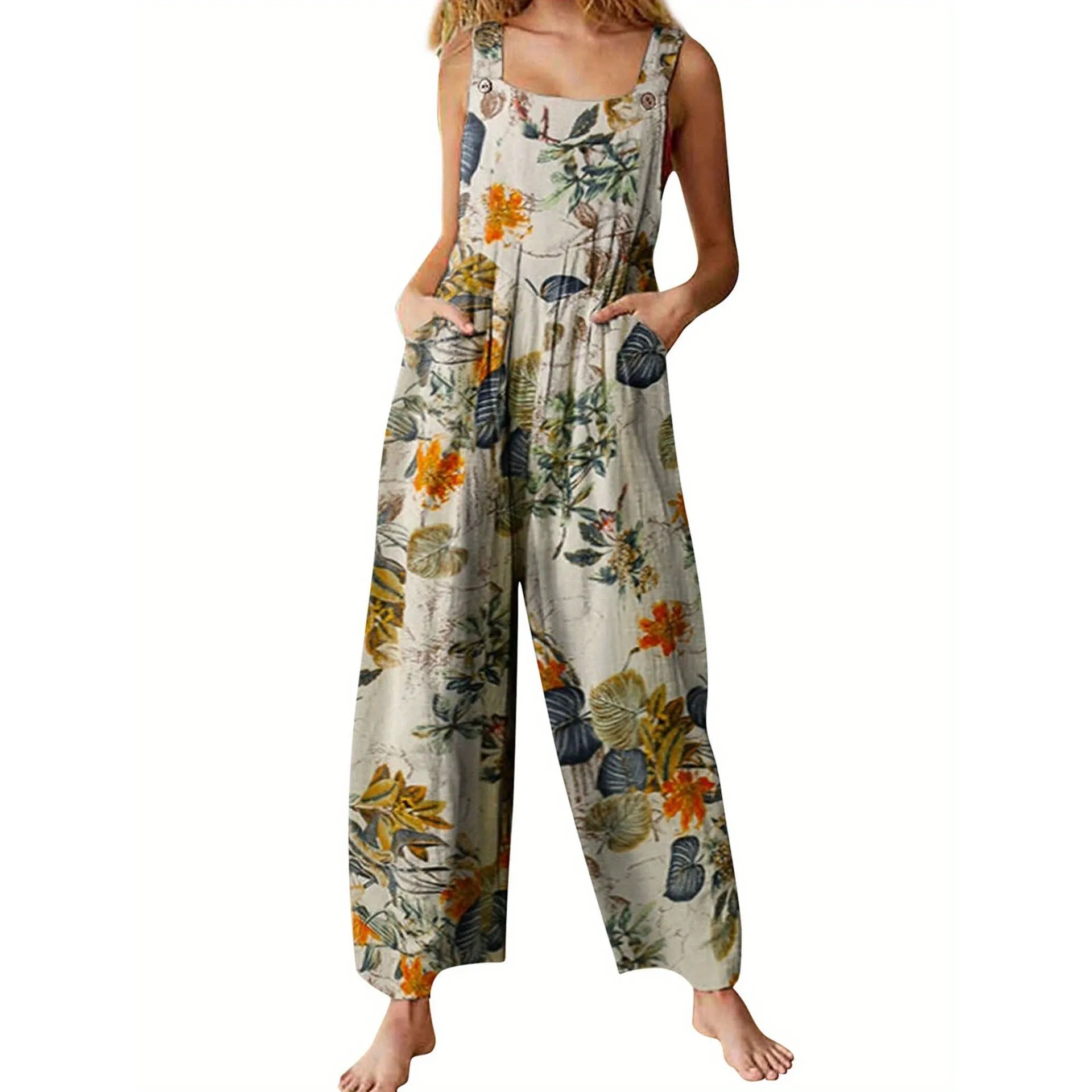 Women's Patchwork Jumpsuit Ethnic Style Casual Harem Pants Neutral Waist Other Material 100% Spring Season Fashion Ladies
Women's Patchwork Jumpsuit Ethnic Style Casual Harem Pants Neutral Waist Other Material 100% Spring Season Fashion Ladies